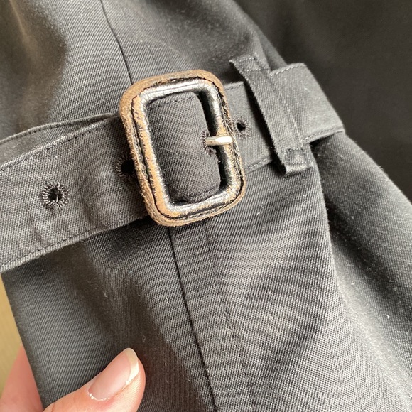 Burberrys Vintage Black 100% Wool Lined Trench Coat - Picture 6 of 15